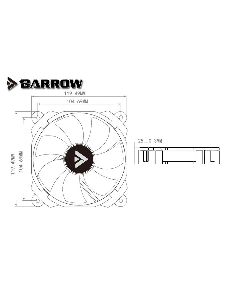 Barrow Ventola 120mm PWM RGB 1800RPM - BF02-PR BARROW - 10