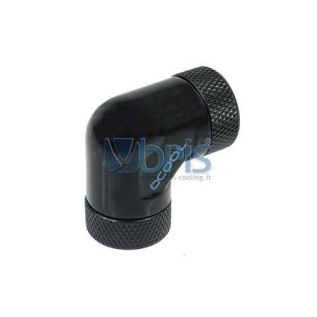 Alphacool connettore 90° - G1/4 ruotabile F/F Deep Black