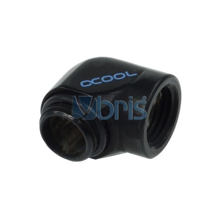 Alphacool  connettore a L maschio/femmina G1/4 - deep black