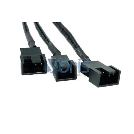 Phobya Y-adaptor 4Pin Molex to 2x 4Pin PWM and 3Pin 30cm - black
