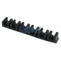 terminal strip black 16mm (16mm OD) 6 clips