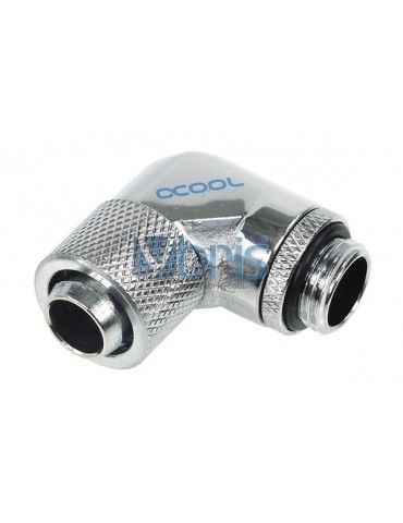 Alphacool 13/10mm  compression fitting 90° ruotabile G1/4 Chrome