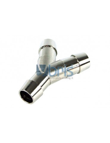 Raccordo a Y con attacchi portatubo 13mm Nikel