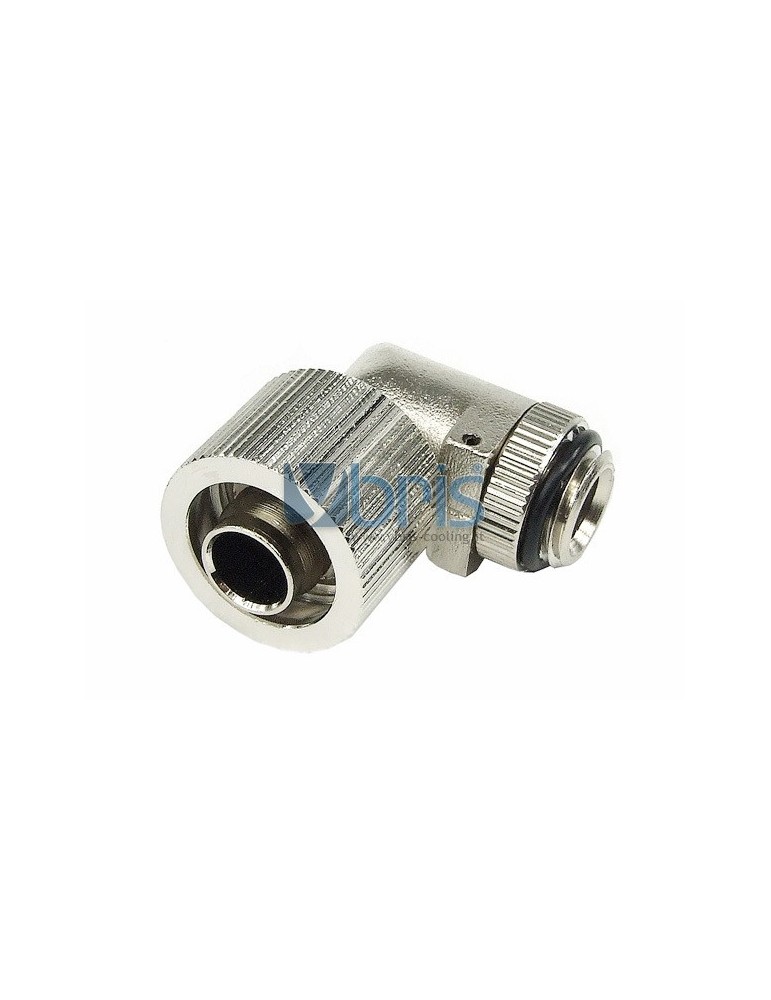 Raccordo Compressione 1/4G  90° tubo 10/16mm  silver nikel Compact Phobya - 1