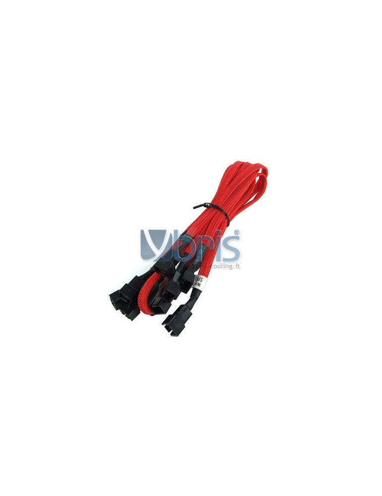 Phobya Y-Cable 3Pin Molex to 9x 3Pin Molex 60cm - UV red Phobya - 1