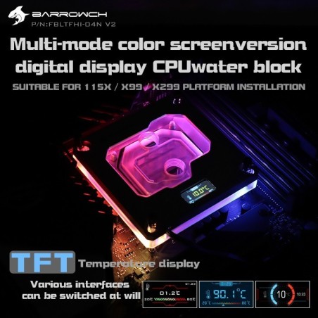 BARROWCH CPU Waterblock D-RGB con Digital Display Intel 115X/X99/X299 - FBLTFHI-04N V2 BARROWCH - 1