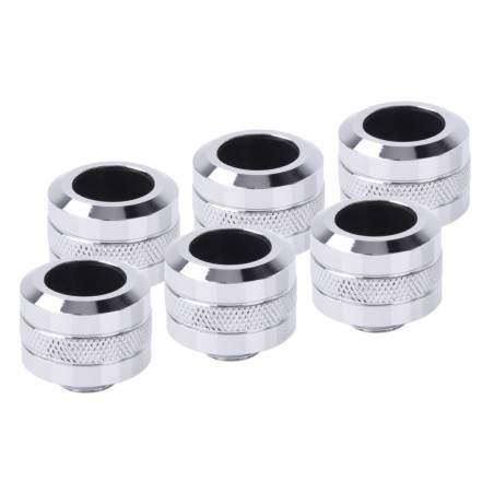 Alphacool Eiszapfen PRO Raccordo tubo rigido 13/16mm - Chrome - 6 pezzi