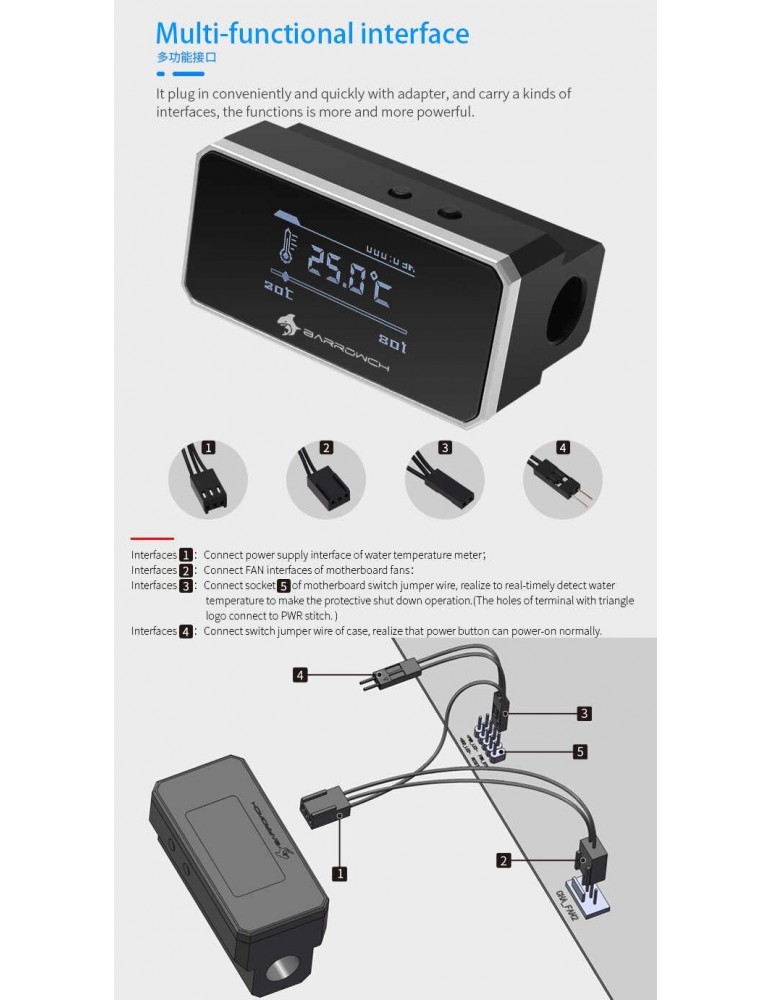 Barrowch Termometro con Display OLED con Allarme e Intelligent Shutdown FBFT04 BARROWCH - 3