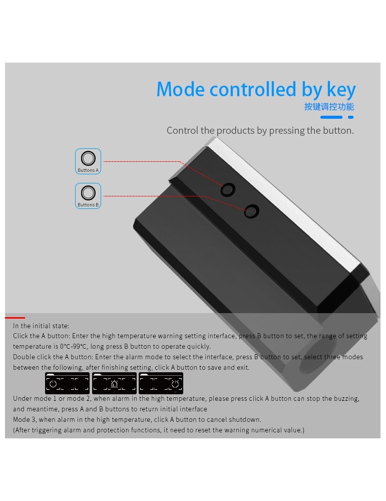 Barrowch Termometro con Display OLED con Allarme e Intelligent Shutdown FBFT04 BARROWCH - 4