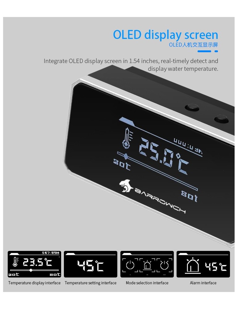 Barrowch Termometro con Display OLED con Allarme e Intelligent Shutdown FBFT04 BARROWCH - 5