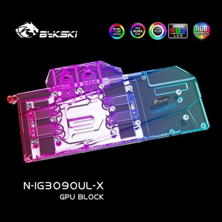 Bykski Waterblock GPU RTX 3080 / 3090 Colorful iGame Ultra OC/Advanced/Advanced OC (incl. Backplate) N-IG3090UL-X V2 Bykski - 1