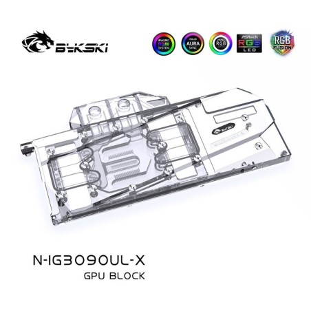 Bykski Waterblock GPU RTX 3080 / 3090 Colorful iGame Ultra OC/Advanced/Advanced OC (incl. Backplate) N-IG3090UL-X V2