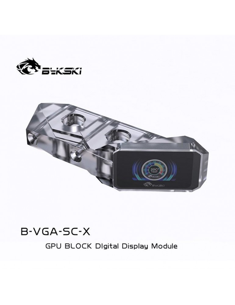 Bykski GPU Terminal con schermo LCD e Sensore di Temperatura - Clear - Acrilico - B-VGA-SC-X Bykski - 1
