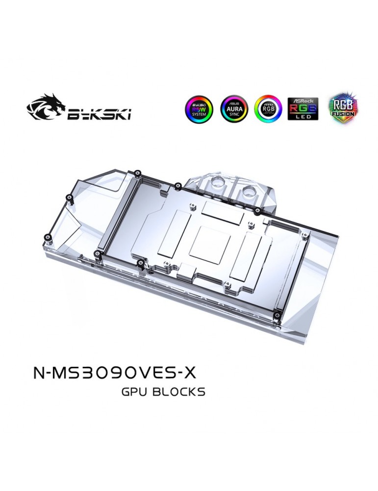 Bykski Waterblock GPU RTX 3080 / 3090 MSI VENTUS 3X V2 (incl. Backplate)  N-MS3090VES-X Bykski - 3