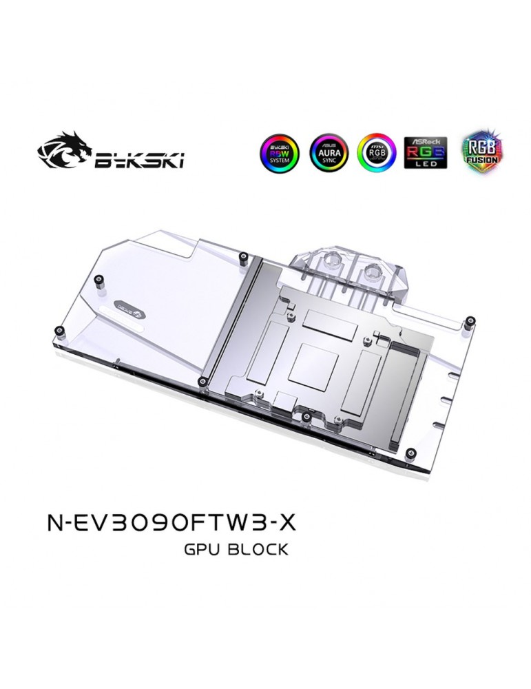 Bykski Waterblock GPU EVGA FTW3 3090 / 3080 (incl. Backplate) N-EV3090FTW3-X Bykski - 3