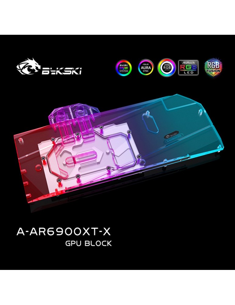 Bykski Waterblock ASRock Phantom / Taichi 6800XT / 6900XT (incl. Backplate) Bykski - 4