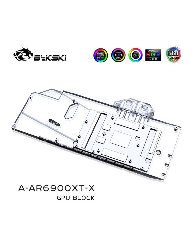 Bykski Waterblock ASRock Phantom / Taichi 6800XT / 6900XT (incl. Backplate) Bykski - 6