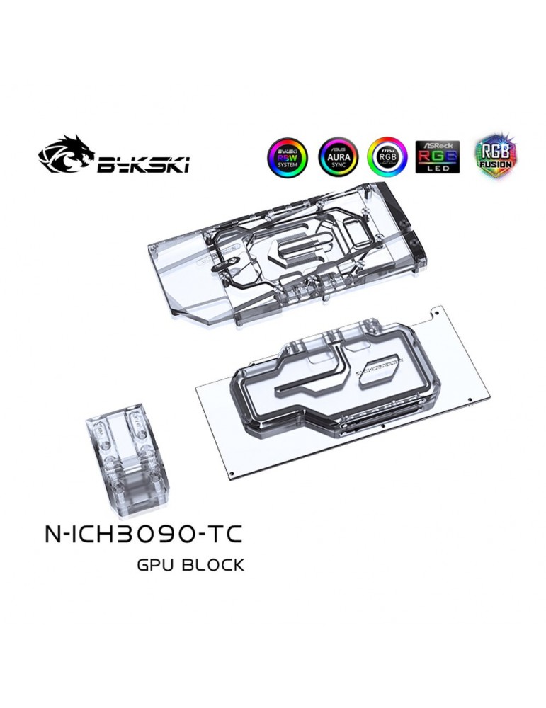 Bykski Waterblock D-RGB 3080/3090 INNO3D Twin/Gaming + Active Backplate - N-ICH3090-TC Bykski - 4