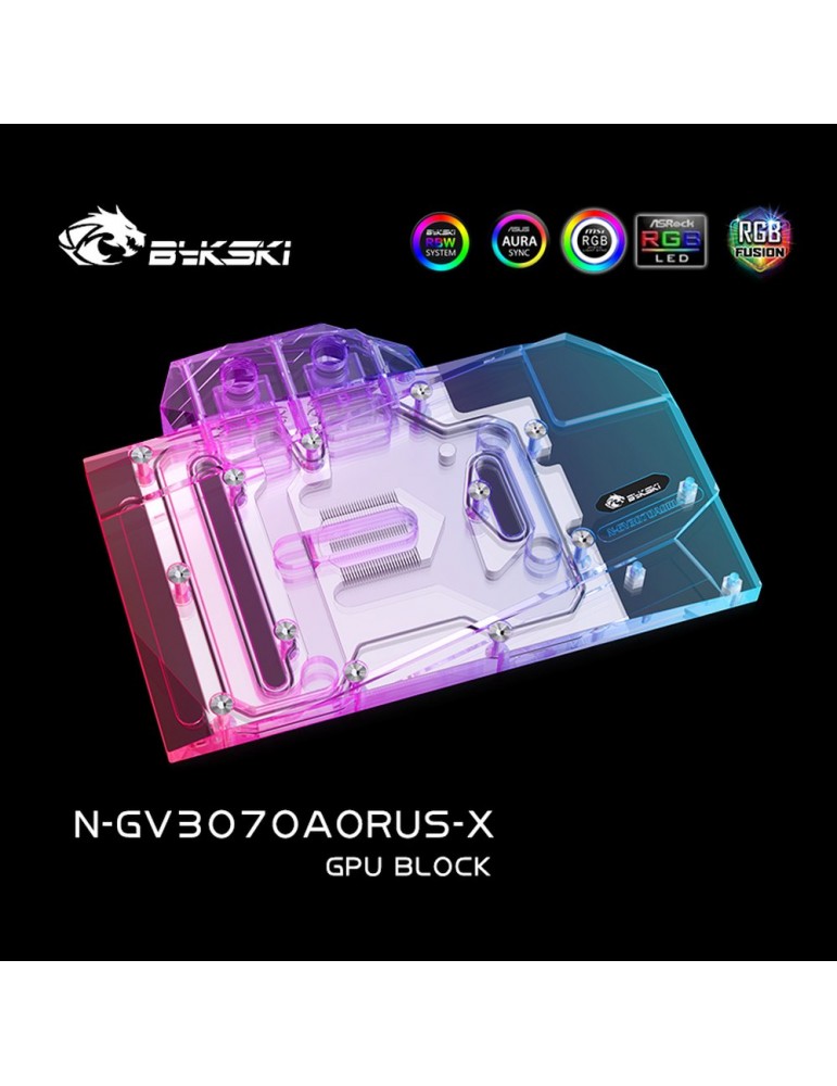 Bykski Waterblock GPU Gigabyte 3070/3060Ti Aorus (incl. Backplate) N-GV3070AORUS-X Bykski - 1