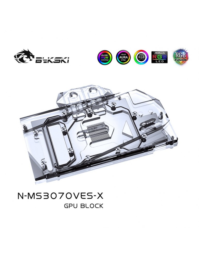 Bykski Waterblock GPU MSI 3070 Ventus (incl. Backplate) N-MS3070VES-X Bykski - 1
