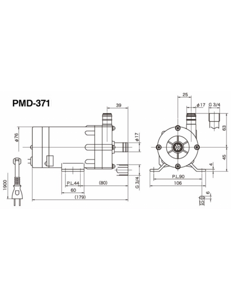 SANSO PMD L-371-G  pompa 220V AC Attacchi PORTATUBO 17mm Sanso - 3