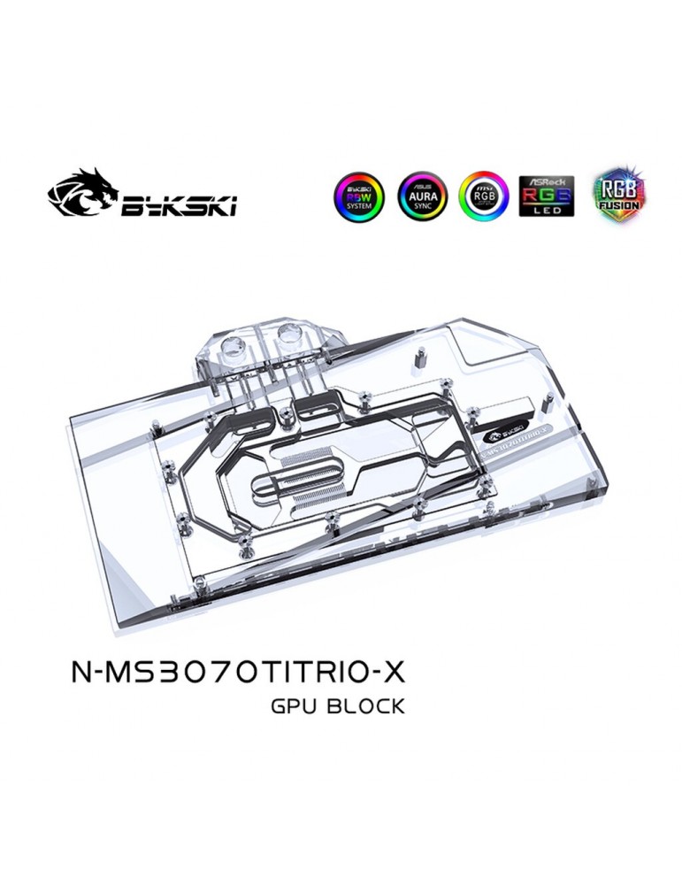 Bykski GPU MSI 3060/3070 Gaming X Trio-Suprim (incl. Backplate) N-MS3070TITRIO-X Bykski - 3