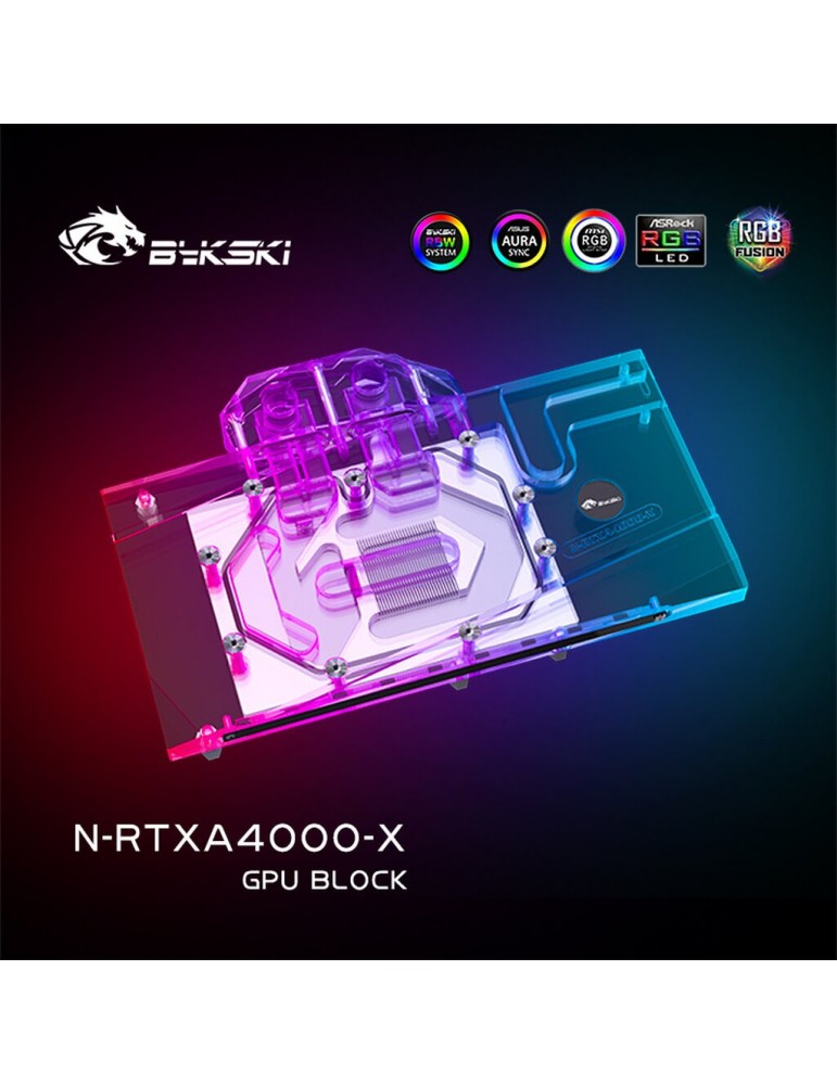 Bykski GPU Waterblock Nvidia Quadro RTX 4000 (incl. Backplate)  N-RTXA4000-X Bykski - 2