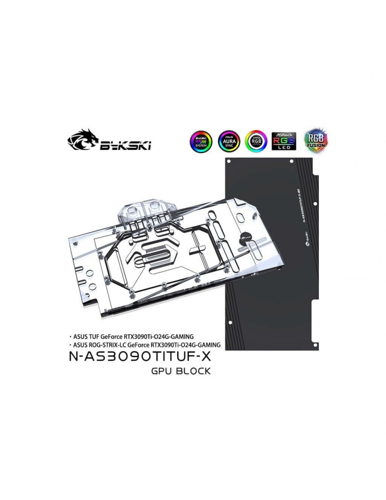 Bykski Waterblock ASUS TUF / STRIX 3090Ti (incl. Backplate) N-AS3090TITUF-X Bykski - 1