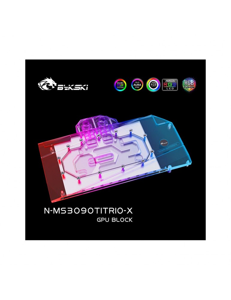 Bykski Waterblock GPU MSI 3090Ti Trio / Suprim X (incl. Backplate) N-MS3090TITRIO-X Bykski - 1