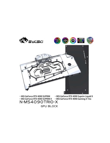 Bykski GPU MSI Gaming X Trio / Suprim 4090 (incl. Backplate) N-MS4090TRIO-X