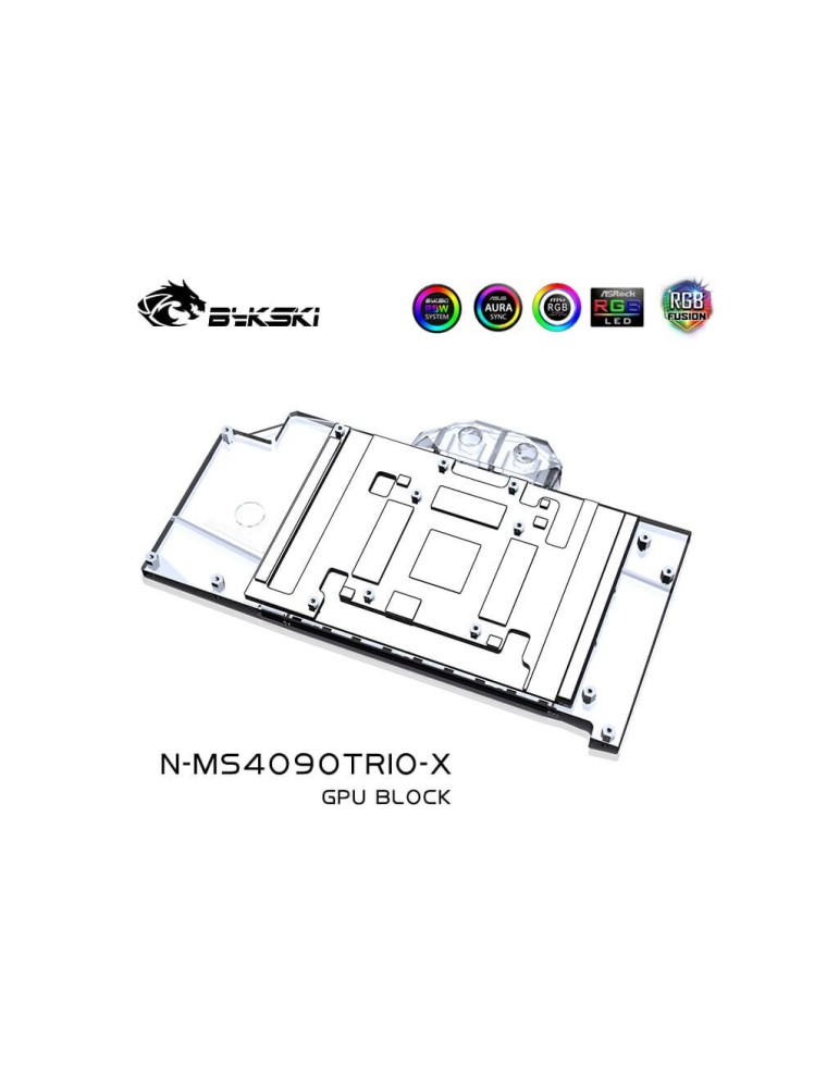 Bykski GPU MSI Gaming X Trio / Suprim 4090 (incl. Backplate) N-MS4090TRIO-X Bykski - 5