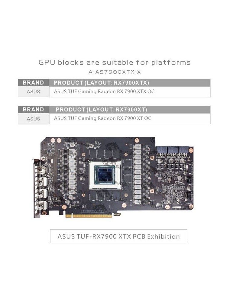 Bykski GPU Block ASUS TUF RX 7900 XTX (incl. Backplate) A-AS7900XTX-X Bykski - 8