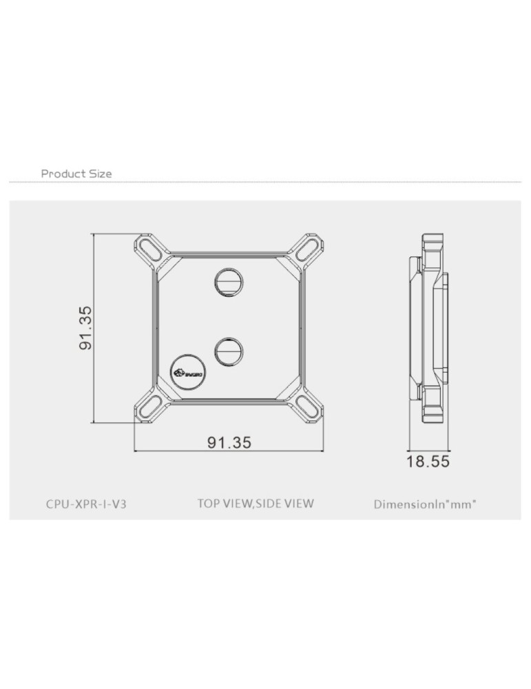 Bykski Waterblock Intel - CPU-XPR-I-V3  0.15mm Bykski - 3